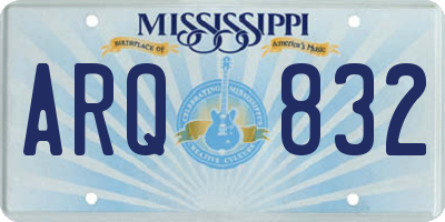 MS license plate ARQ832