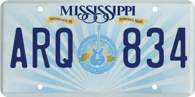 MS license plate ARQ834