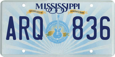 MS license plate ARQ836