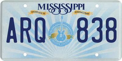 MS license plate ARQ838