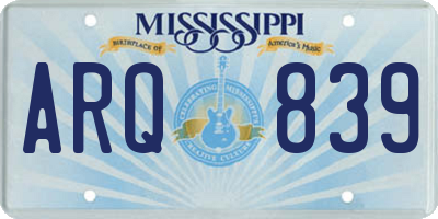 MS license plate ARQ839