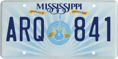 MS license plate ARQ841