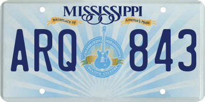 MS license plate ARQ843
