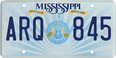 MS license plate ARQ845