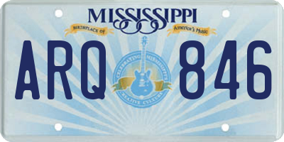 MS license plate ARQ846