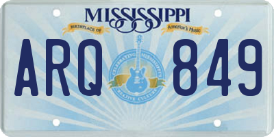 MS license plate ARQ849