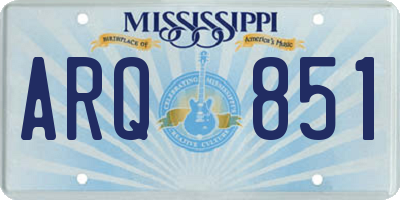 MS license plate ARQ851
