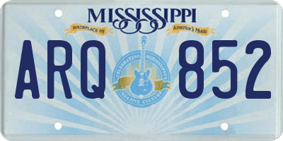 MS license plate ARQ852