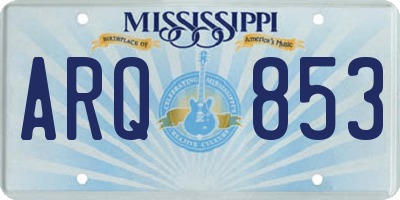 MS license plate ARQ853