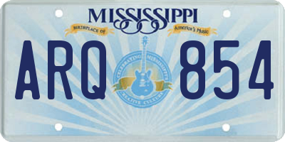 MS license plate ARQ854