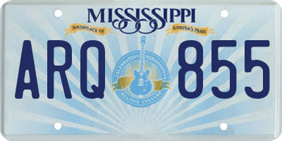 MS license plate ARQ855