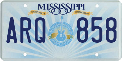 MS license plate ARQ858