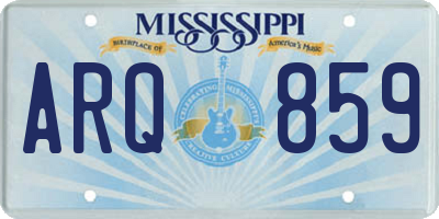 MS license plate ARQ859