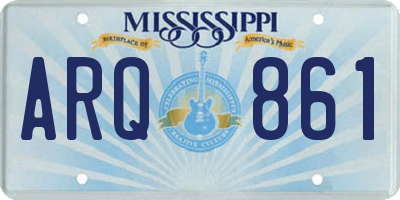 MS license plate ARQ861