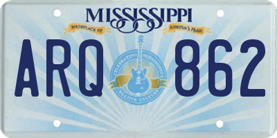 MS license plate ARQ862
