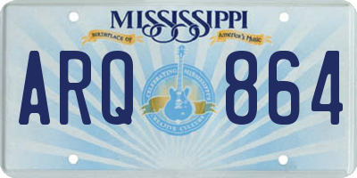 MS license plate ARQ864