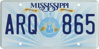 MS license plate ARQ865