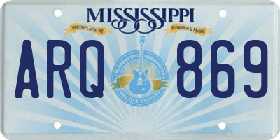 MS license plate ARQ869