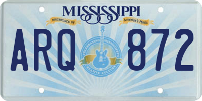 MS license plate ARQ872