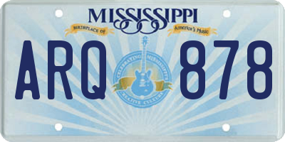 MS license plate ARQ878