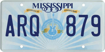 MS license plate ARQ879