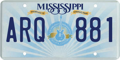MS license plate ARQ881