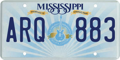 MS license plate ARQ883