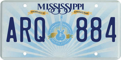 MS license plate ARQ884