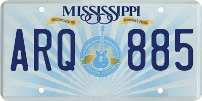 MS license plate ARQ885
