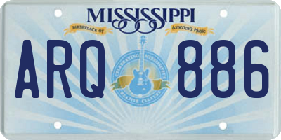 MS license plate ARQ886