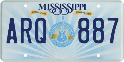 MS license plate ARQ887