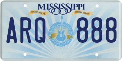 MS license plate ARQ888
