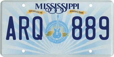 MS license plate ARQ889