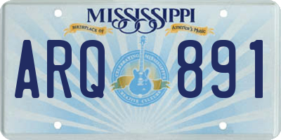 MS license plate ARQ891