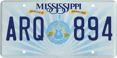 MS license plate ARQ894