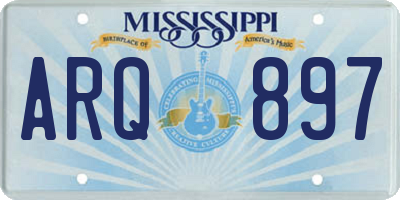 MS license plate ARQ897