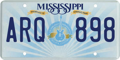 MS license plate ARQ898