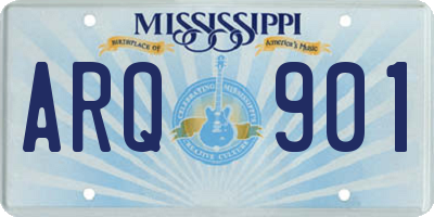 MS license plate ARQ901