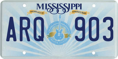 MS license plate ARQ903