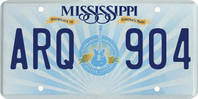 MS license plate ARQ904