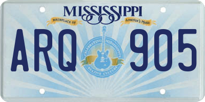 MS license plate ARQ905