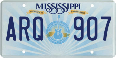 MS license plate ARQ907