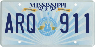 MS license plate ARQ911