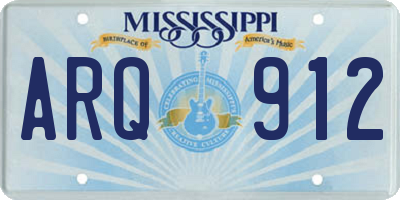 MS license plate ARQ912