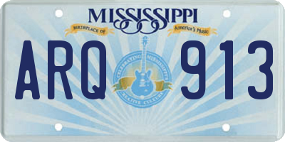 MS license plate ARQ913