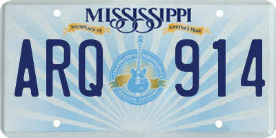 MS license plate ARQ914