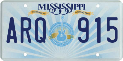 MS license plate ARQ915