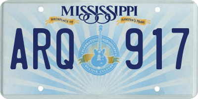 MS license plate ARQ917