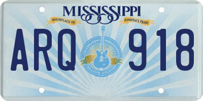 MS license plate ARQ918