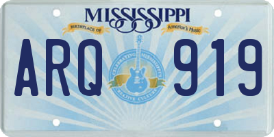 MS license plate ARQ919